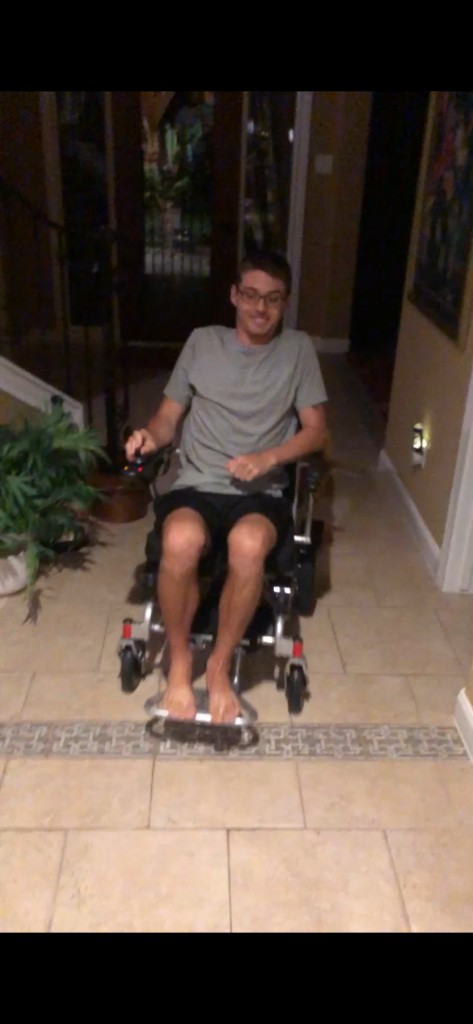 Blake at 23 years old, navigating life in a wheelchair